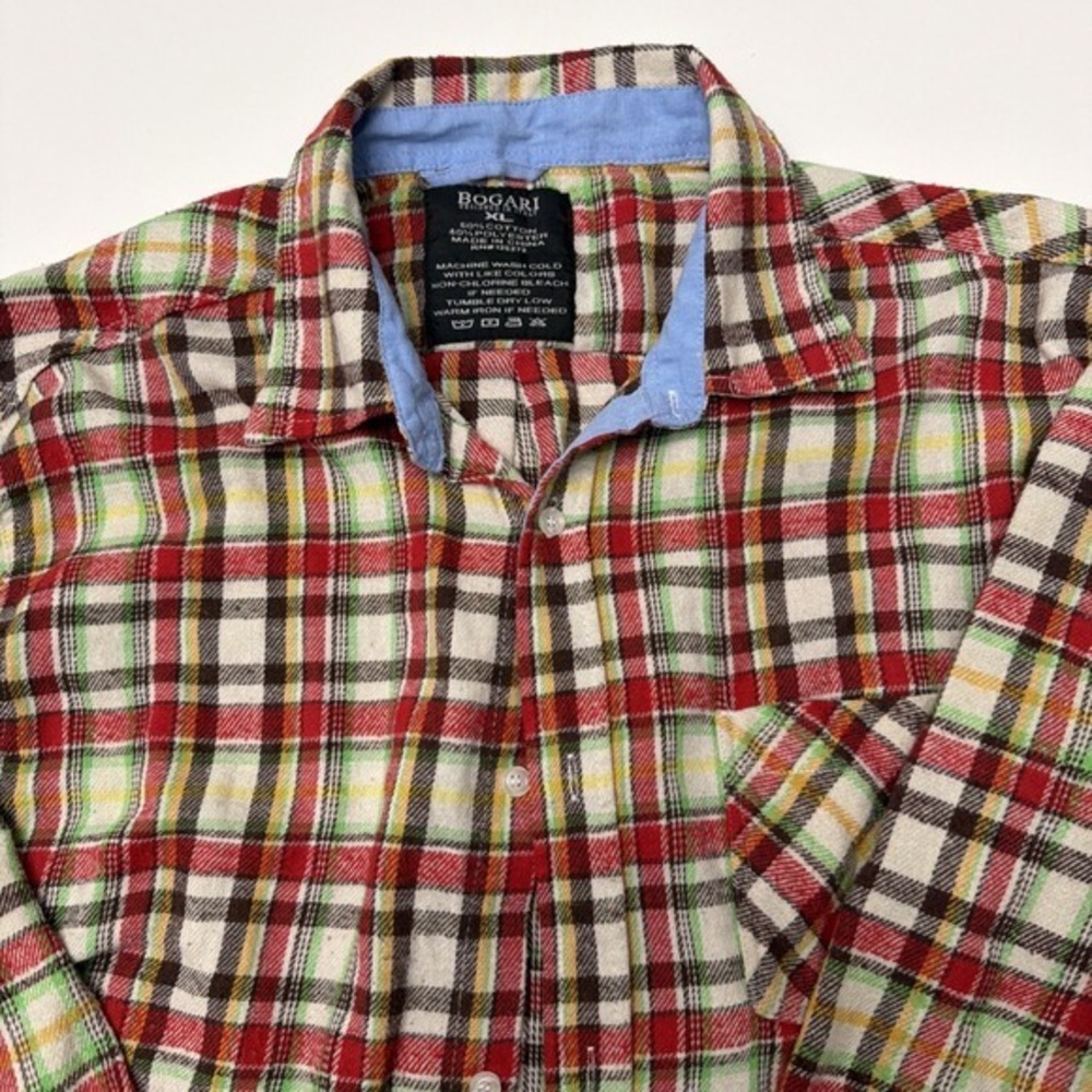 Bogari Flannel Button Down Plaid Shirt XL.     ‎   845